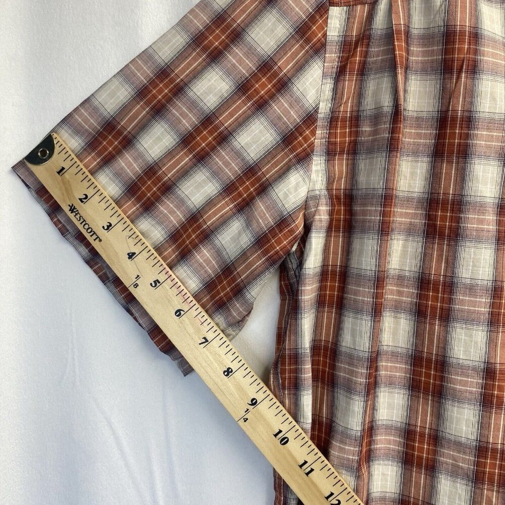 Eddie Bauer Plaid Collared Button-Up Short Sleeve Shirt Men Medium Multicolor - Picture 7 of 16